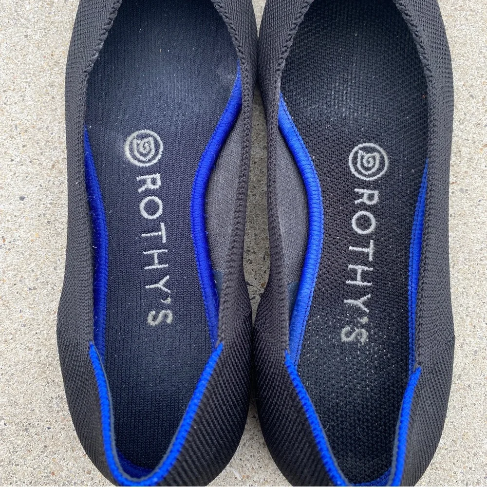 Rothy’s Black The Point Knit Ballet Flats size 6.5 - Picture 4 of 11